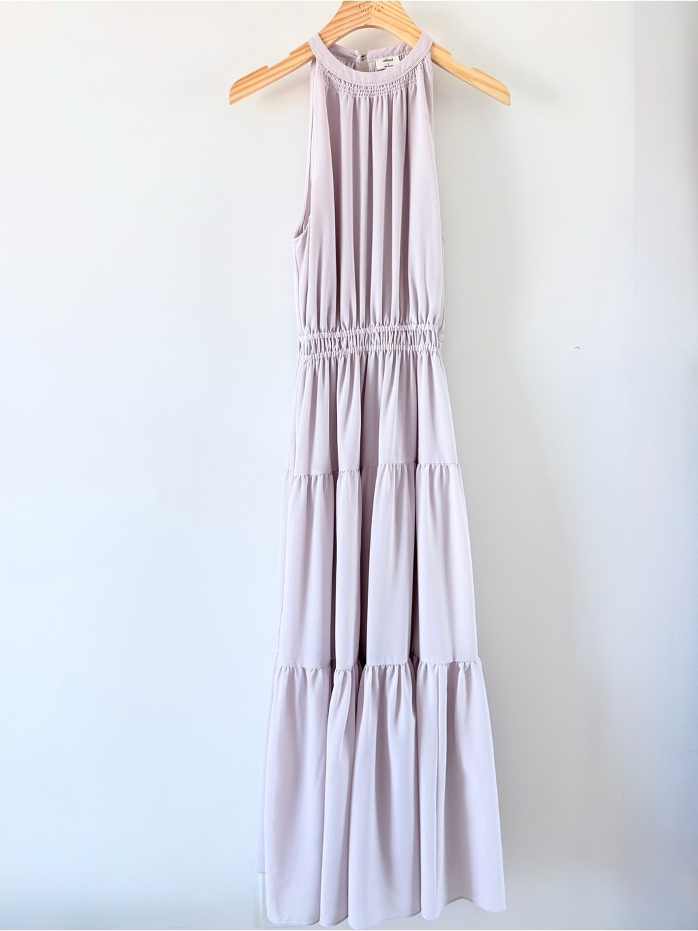 Aritzia Wilfred Effet Halter Midi Dress Blush Pink Tiered Flowy Size S - Picture 2 of 12